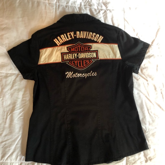 Harley-Davidson zip-front, short-sleeved top. - Picture 4 of 5